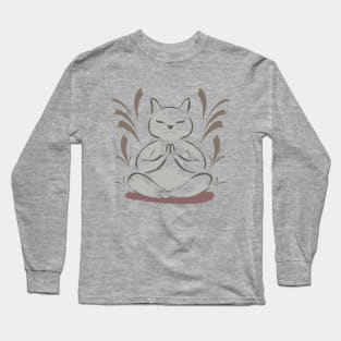 Meditating Cat Long Sleeve T-Shirt